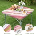 thumbnail image 4 of Pink White Gold Marble Pattern Square Fitted Tablecloth with Elastic Edge,Square Table Cover,Washable Elastic Table Cover for Home Kitchen Party Decor 36"x36", 4 of 6