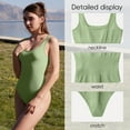 thumbnail image 5 of OQQ Women's one Piece Bodysuits Sexy Ribbed Sleeveless Square Neck Tank Tops Leotard 2025 Trendy Outfits, 5 of 7