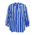 thumbnail image 3 of Bibifish Womens T-Shirts Classic Striped Pattern Loose Fit Tees Casual 3/4 Sleeve V-Neck T Shirts Spring Summer Stylish Daily Dating Going Out T Shirts, 3 of 6
