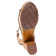 thumbnail image 4 of WHITE MOUNTAIN FOOTBEDS Womens Brown Woven 1.5" Platform Cushioned T-Strap Buckle Accent Strappy Adjustable Strap Studded Aldridge Round Toe Block Heel Buckle Dress Slingback Sandal 9.5 M, 4 of 4