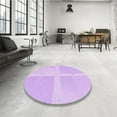 thumbnail image 4 of Ahgly Company Machine Washable Indoor Round Transitional Heliotrope Purple Area Rugs, 7' Round, 4 of 7