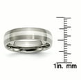 thumbnail image 3 of Titanium Sterling Silver Inlay 6mm Brushed Band, 3 of 7
