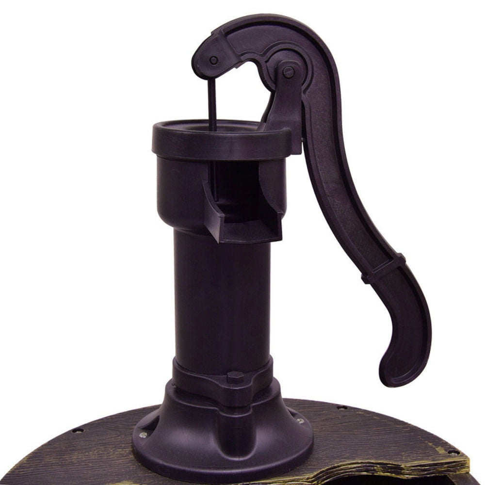 GVN 2 Tiers Outdoor Barrel Waterfall Fountain with Pump