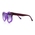 thumbnail image 6 of Unique Cloud Shape Thick Plastic Horn Rim Retro Sunglasses All Purple, 6 of 8
