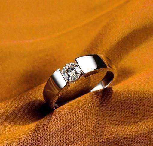14K Two Tone Gold .50 Ct Simulated Diamond Wedding Band Men's Ring 