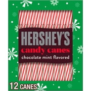 Hershey's Chocolate Mint Flavored Christmas Candy Canes, Box 5.28 oz, 12 Pieces