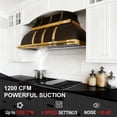 thumbnail image 6 of Akicon Range Hood 48 Inch, 1200 CFM Stainless Steel Range Hood Insert with 4 Speed Control, 2-LED Lights & Nightlight, Baffle Filters, 6 of 11