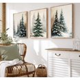 thumbnail image 2 of Christmas Snow Trees Set Of Three Art Prints Wall Art Picture Poster Christmas Canvas Prints Painting Home Farmhouse Christmas Decor with Wooden Inner Frame, 2 of 5