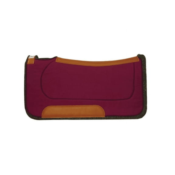 Diamond Wool Contoured Ranch Western Saddle Pad Size 32x32 and 1/2 inch Thickness, Burgundy