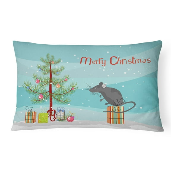 Carolines Treasures CK4464PW1216 Satin Mouse Merry Christmas Canvas Fabric Decorative Pillow, 12H x16W, multicolor