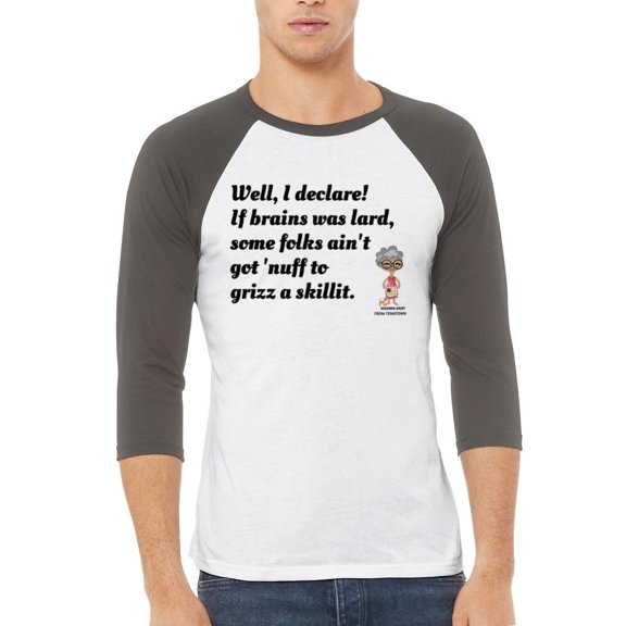 If Brains was Lard - Unisex 3/4 sleeve Raglan T-shirt