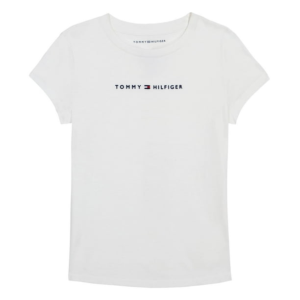 Camiseta Tommy Hilfiger de manga corta para niñas de 12 a 14 años, color blanco