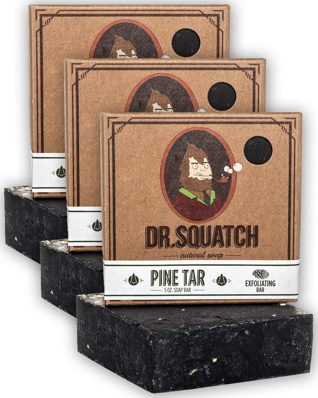 Dr. Squatch Expanded Pack - Men's Natural Shampoo and Conditioner and 5  Bars of Natural Men's Bar Soap - Pine Tar, Bay Rum, Coconut Castaway 