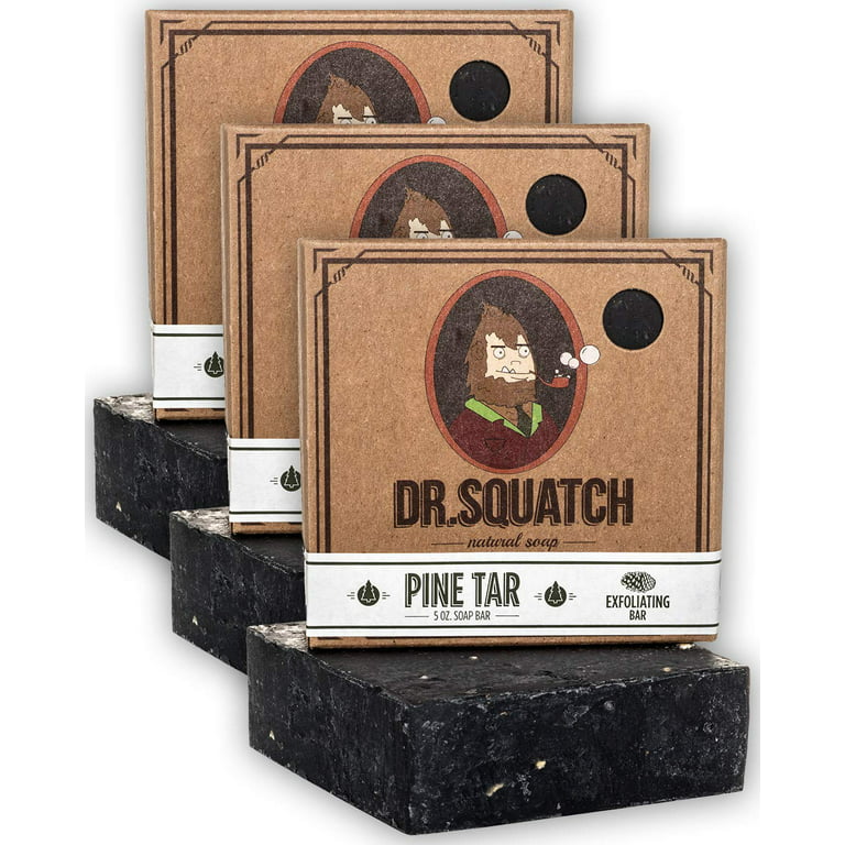Dr. Squatch Pine Tar Soap 3-Pack Bundle – Mens Bar with Natural Woodsy –  SportsnToys