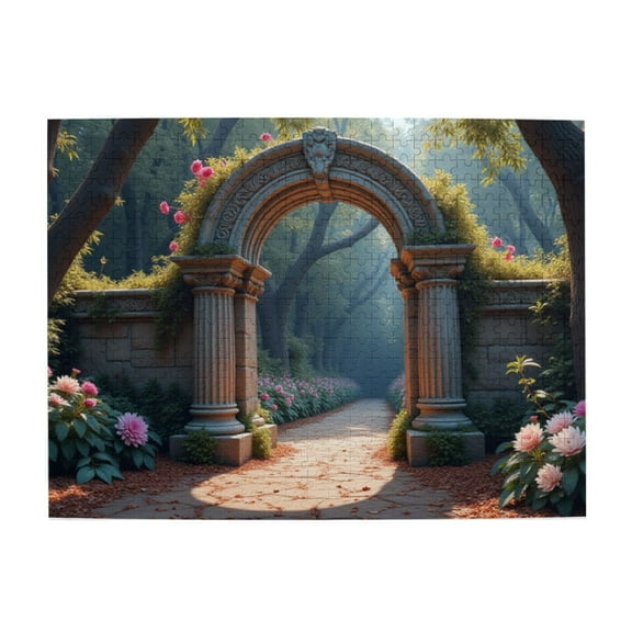 500 Piece Jigsaw Puzzle For Adults Enchanted Garden Archway A Relaxing And Challenging Puzzle Featuring Vibrant Floral Artwork. Great Gift Idea!