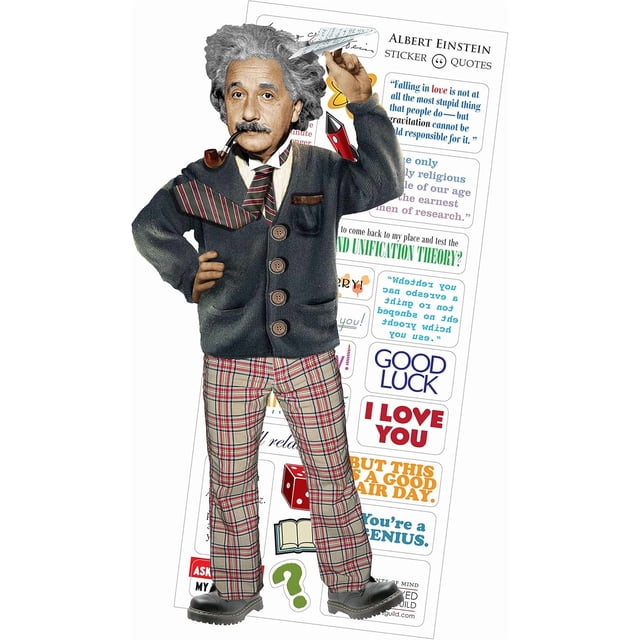 Einstein Quotable Notable - Die Cut Silhouette Greeting Card and Sticker Sheet
