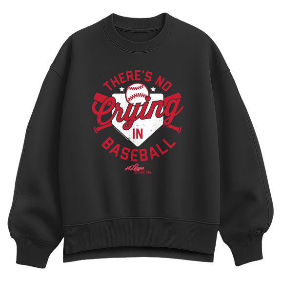 A League Of Their Own - There's No Crying In Baseball Red - Women's Oversized Fleece Crew Sweatshirt