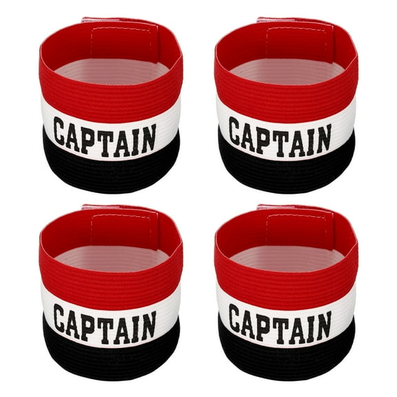 Uxcell Elastic Captain's Armband  Soccer Team Training Arm Band Black White Red 4 Pack