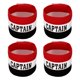 thumbnail image 1 of Brazalete elástico de capitán Uxcell para entrenamiento de equipo de fútbol, paquete de 4 en negro, blanco y rojo, 1 of 5
