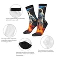 thumbnail image 3 of Bingfone Compression Socks for Women and Men Long Socks for Running Athletic Cycling Nurse- Astronaut Cosmic Rainbow, 3 of 6