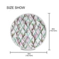 thumbnail image 4 of 60 Inch Round Tablecloth with White Lace Trim Fall Table Cover for Elegant Dining Decor Mint Green Vines, 4 of 8