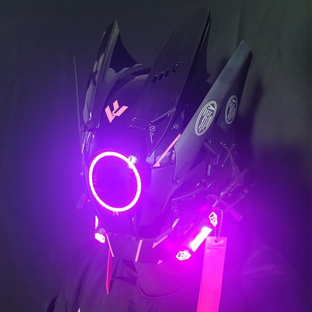 Shinobi Samurai Dreadlock Cyberpunk casco juguete Cosplay Shinobi fuerzas especiales Samurai trenzas triángulo proyecto El con luz Led Gao Jinjia LED