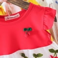 thumbnail image 4 of SXcggal One Jupe pour Enfants Style Cerise Rouge Style d'Été Robe à Manches Courtes Jupe à Coutures Broderie Style Western Jupe Fille Douce Mignonne Décontractée Robe pour Enfants, 4 of 8