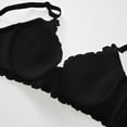 thumbnail image 5 of YWDJ Bras for Women Push up Bras Wirefree Sleep Bras Adjustable Straps Half Cup Hollow Comfy Bras Padded Lace Comfort Bras Wrap Solid Lounge Bras Black 40, 5 of 9