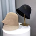 thumbnail image 3 of Sombrero de cubo ahuecado para mujer, sombrero de sol fino y transpirable, gorra de Panamá para playa, plegable, para exteriores, japonés, 3 of 3