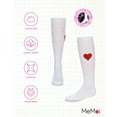 thumbnail image 6 of MeMoi  Fuzzy Heart Knee High Socks - Girls - Female, 10, White, 6 of 7
