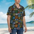 thumbnail image 5 of Xecao Happy Father Day print Hawaiian shirt - a stylish short-sleeve button-down for men, perfect for casual beach and tropical outings., 5 of 9