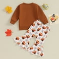 thumbnail image 4 of Okbabeha Thanksgiving Outfits Toddler Baby Girl Clothes 6 9 12 18 24Month 2t 3t 4t Turkey Sweatshirt Sweater Top Pants Set Fall, 4 of 7