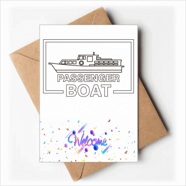 Cartes de Vœux de Bienvenue pour Navire de Passager, Navigation Océan, Enveloppes Vierges