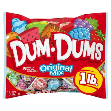 Dum Dums Original Mix Lollipop Suckers, Party Candy, 16oz Bag, Pack of 1