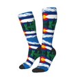 thumbnail image 2 of Knee High Socks for Women Colorado Flag Print Long Tube Sock Uniform Socks, 2 of 7