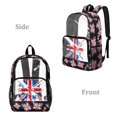 thumbnail image 2 of ZIATUBLES Clear Backpack, Heavy Duty Fabric & PVC Transparent Bookbag with Union Jack Graffiti Print, Large Capacity See Through Backpack for School College Work Travel Security, 2 of 7