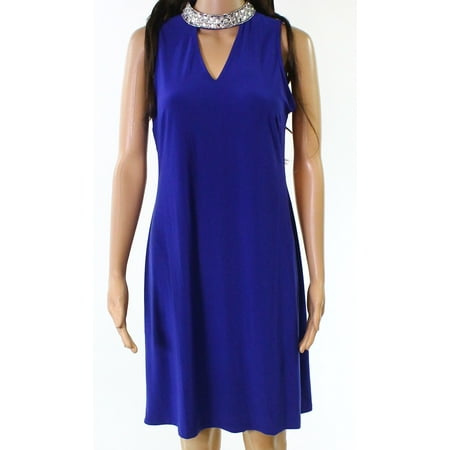 MSK - MSK NEW Moroccan Blue Womens Size Small S Embellished Shift Dress ...