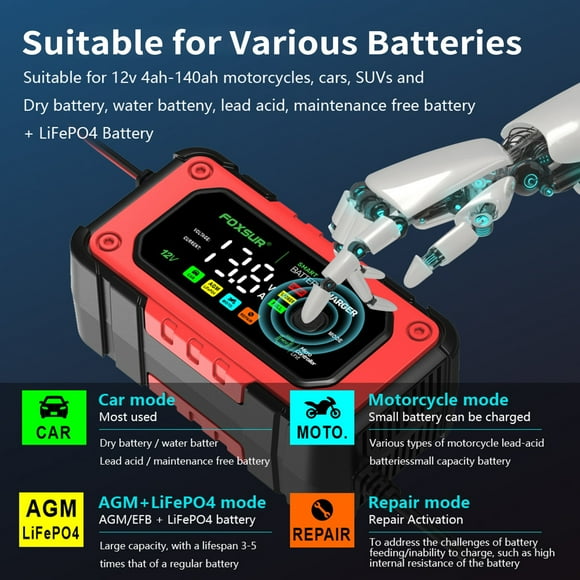 Batterie de Voiture Suv avec Fonction d'Affichage de Batterie de Voiture 12v avec Affichage Rv de Suv Batterie Rv Adaptée 12v