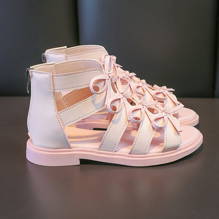 Years Girls Sandals Open Toe Kids Summer Flat Sandals with - Main Image