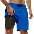 thumbnail image 1 of HXWCHs Gradient Men's Beachwear Board Shorts with Inner Compression Liner and Pocketed Design for Swim Trunks featuring Inseam Comfort and Quick-Dry Fabric L Blue, 1 of 4