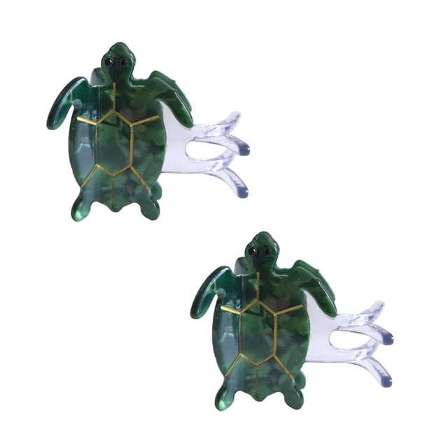 Pinza para el pelo XINYU Tortuga Marina Acetato Paquete de 2 Verde