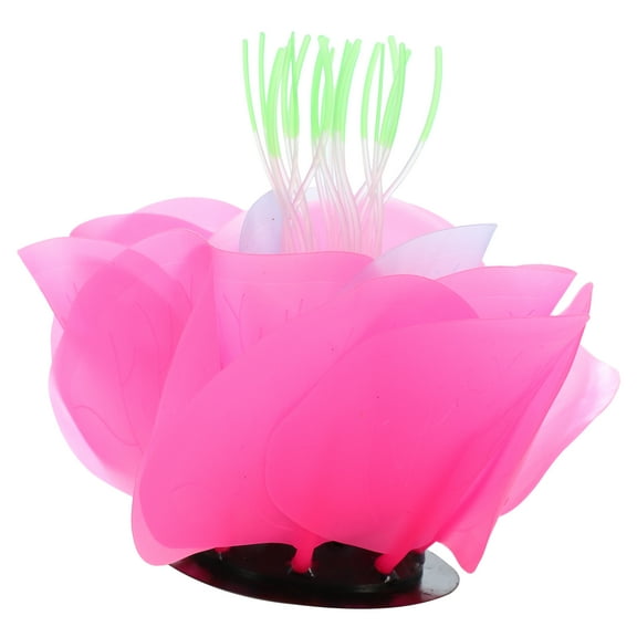 Unique Bargains Aquarium Simulation Coral Aquatic Flower Silicone Fluorescent Coral Glow Ornaments Fish Tank Pink