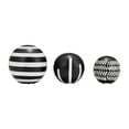thumbnail image 6 of Patterned Ceramic Orbs for Shelf Home Decor - Geometric Sculpture for Bathroom, Office, and Living Room Centerpiece - Ornaments Accent for Coffee Table Display - Set of 3, 6", 5", 4", Black & White, 6 of 13