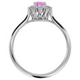 thumbnail image 3 of SuperJeweler 2/3 Carat Oval Shape Created Pink Sapphire and Halo Diamond Ring In Sterling Silver For Women, 3 of 6