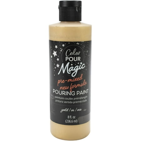 UPC: 0718813577137 | American Crafts Color Pour Magic Pre-Mixed Paint 8oz-Metallic Gold