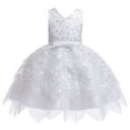 thumbnail image 2 of 0-5T Baby Girls Formal Gowns Princess Dress Pageant Birthday Lace Wedding Toddler Irregular Puffy Dress, 2 of 10