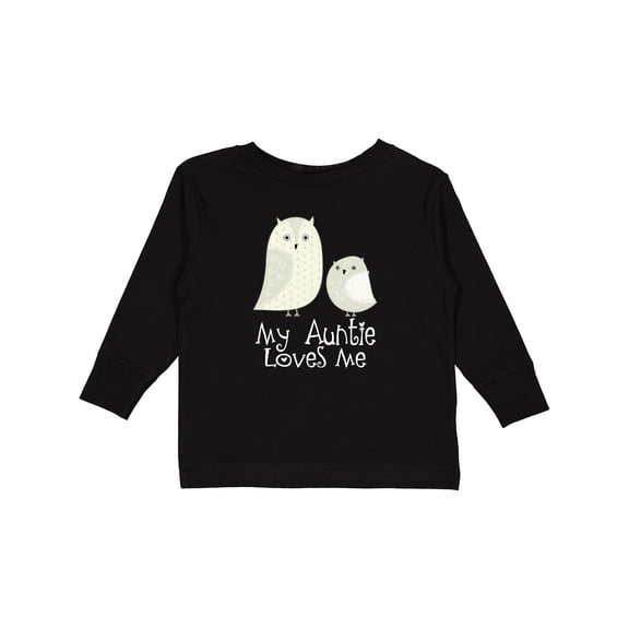 Inktastic My Auntie Loves Me owl Boys or Girls Long Sleeve Toddler T-Shirt
