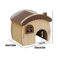thumbnail image 3 of Natural Wood Hamster House Maze Multi-Chamber Hideout and Removable Platform, Wooden Small Animal Habitat Hideaway for Hamsters and Gerbils(4.7Inch,B), 3 of 6
