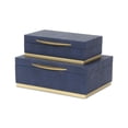 thumbnail image 2 of Zynova Rectangular Box Set - Blue Faux Shagreen, 2 of 13