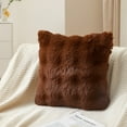 thumbnail image 3 of Styles Faux Fur Decorative Throw Pillow Cover 17" W X 17" L – Bunny Plush Fluffy Cushion Case for Couch, Bedroom, Living Room Décor, Soft Rabbit Fur Texture, Sofa Cushion Cover Beige Brown, 3 of 5